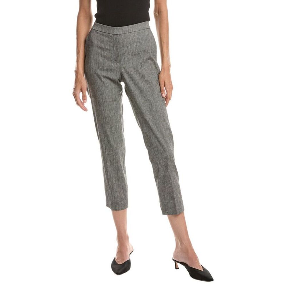 Theory Womens Treeca Pull On Linen-Blend Pant, Black